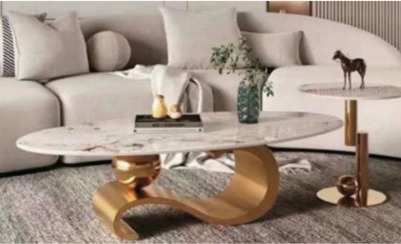 TABLE BASSE DUO GOLD/
CÉRAMIQUE