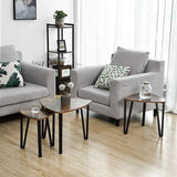 TRIO tables de coin bois et métal-