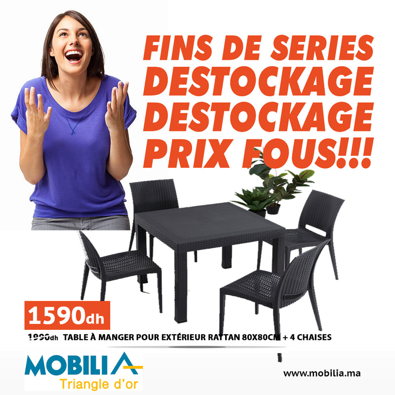 DESTOCKAGE RATTAN 4 CHAISES