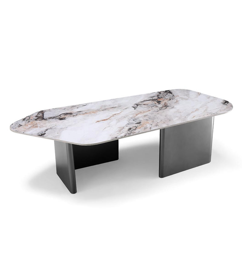 TABLE RECTANGULAIRE EN CÉRAMIQUE/ ACIER