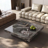 Table basse plateau marbré noir