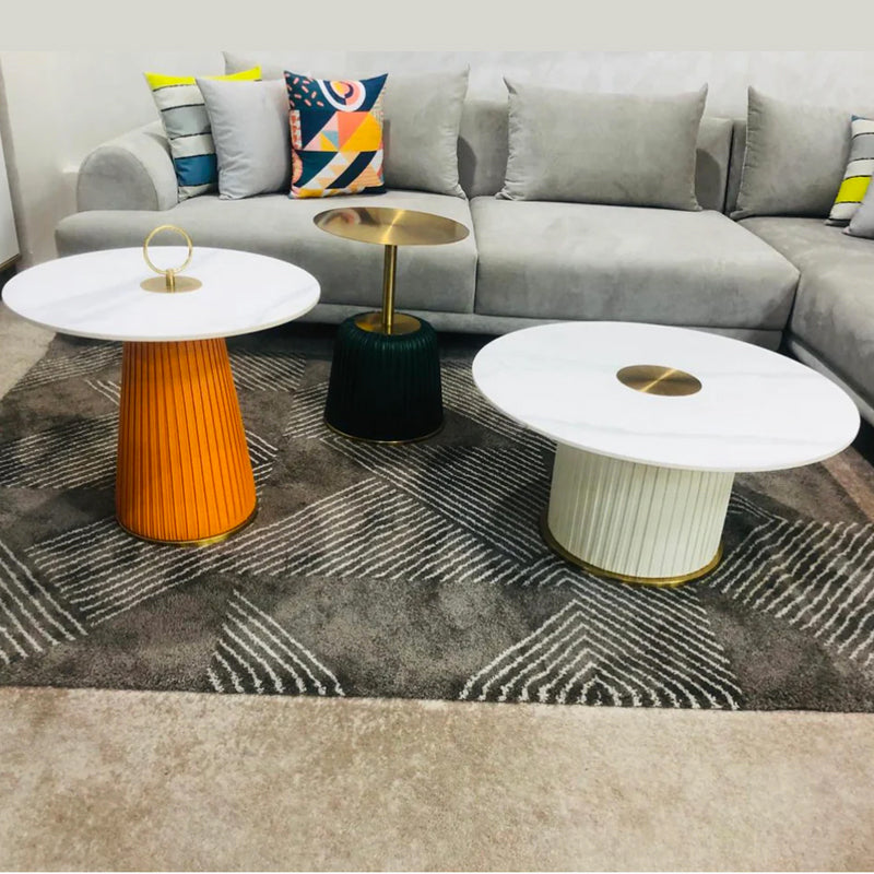 TRIO TABLES  ZEBRA MARBRÉ