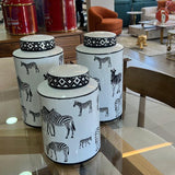 Pot de rangement zèbres