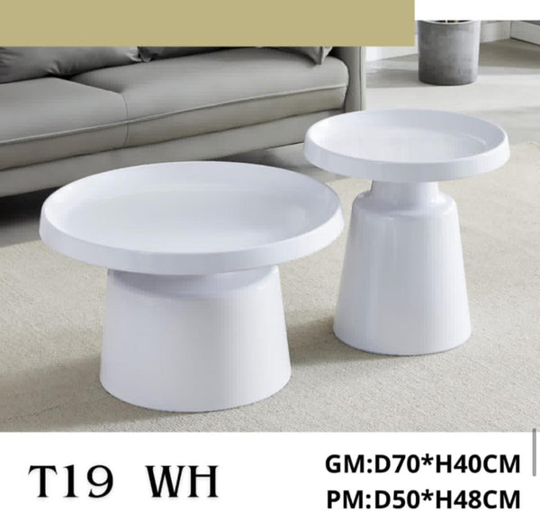 Duo table en résine en blanc