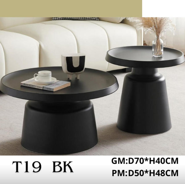 Duo table en résine en noir
