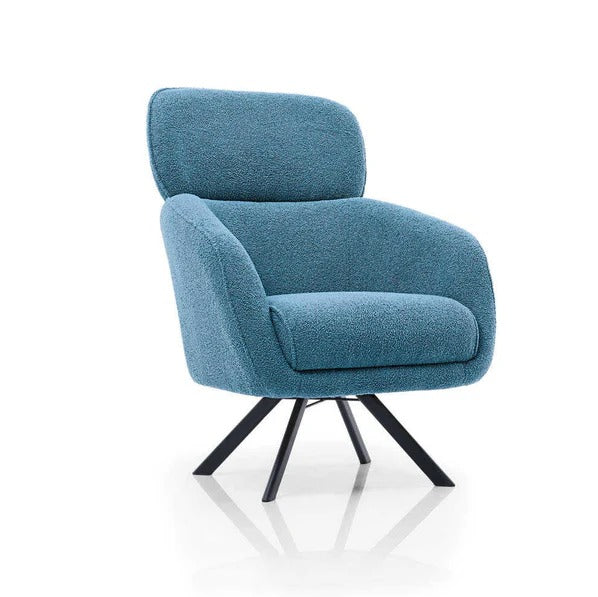 FAUTEUIL MOON  giratoire en tissus bouclette