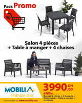 Salon 4 pièces + Table à Manger + 4 chaises
