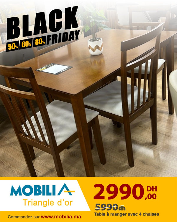 TABLE À MANGER AVEC 4 CHAISES