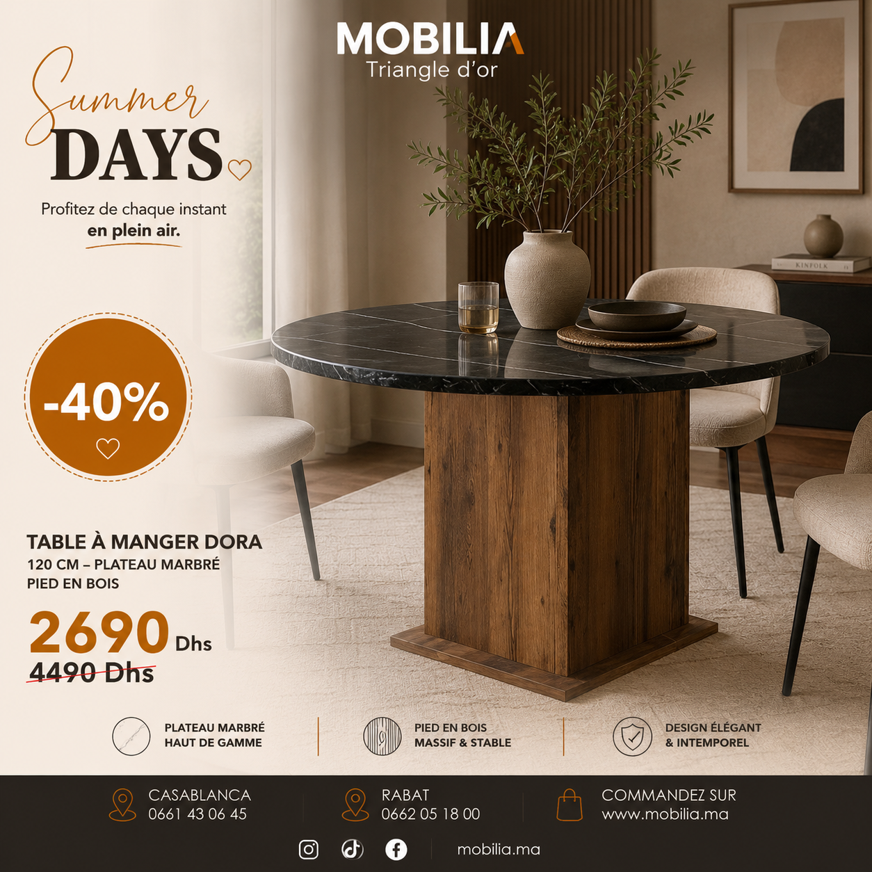 TABLE À MANGER ENTA – Mobilia Home