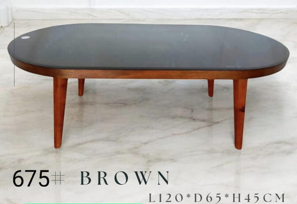 table ovale en bois massif plateau en verre