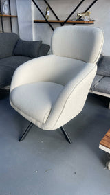 FAUTEUIL MOON  giratoire en tissus bouclette