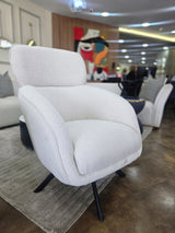 FAUTEUIL MOON  giratoire en tissus bouclette