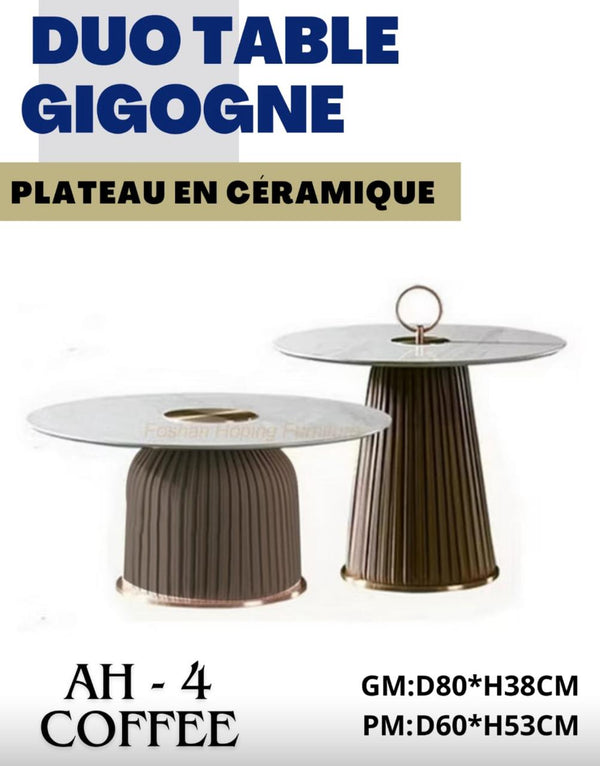 Duo table en céramique